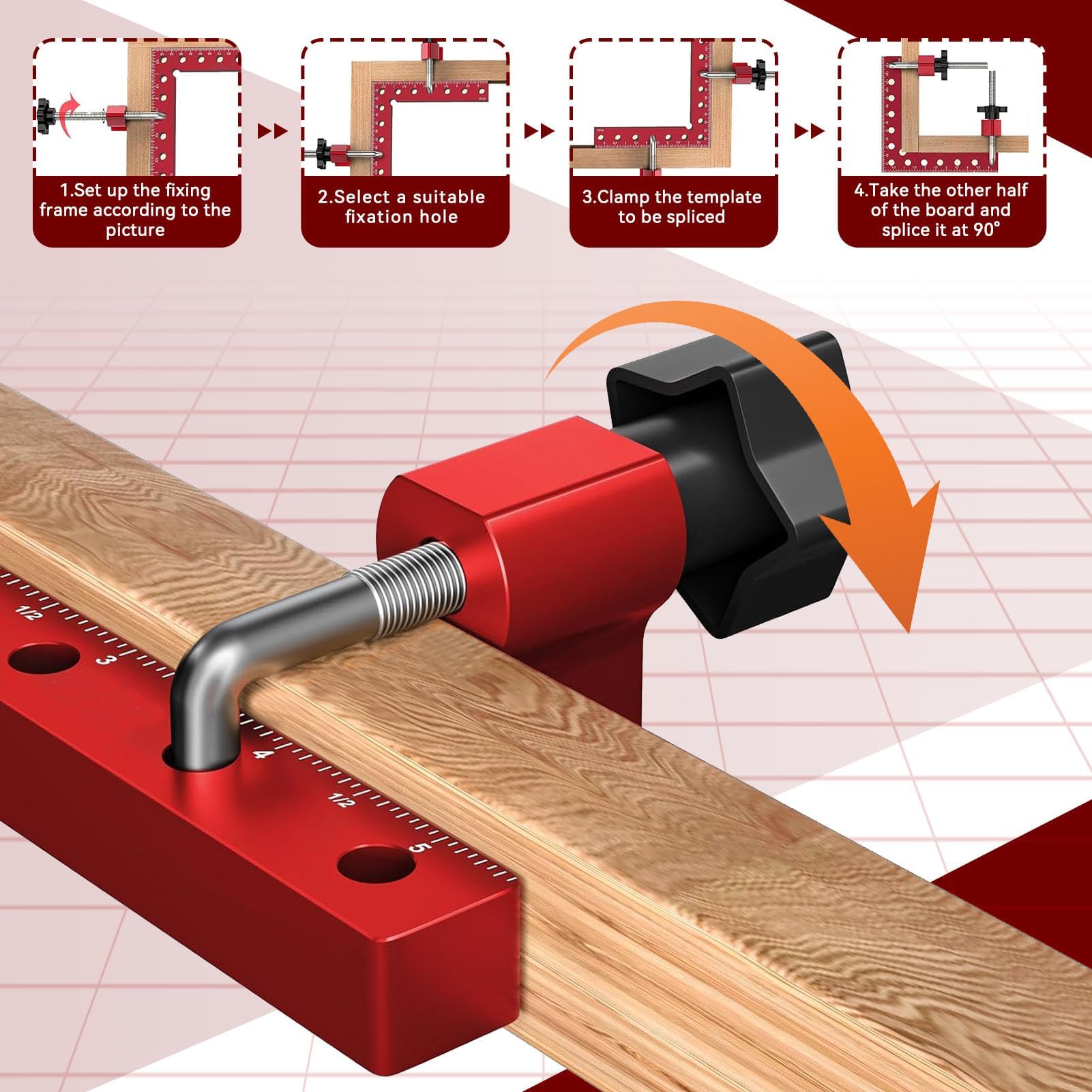 Ángulo de posicionamiento de 90 grados, abrazadera de ángulo de 140 mm/5,5 pulgadas de aluminio multifuncional, abrazaderas de ángulo recto para herramientas de carpintería para bricolaje, artesanía