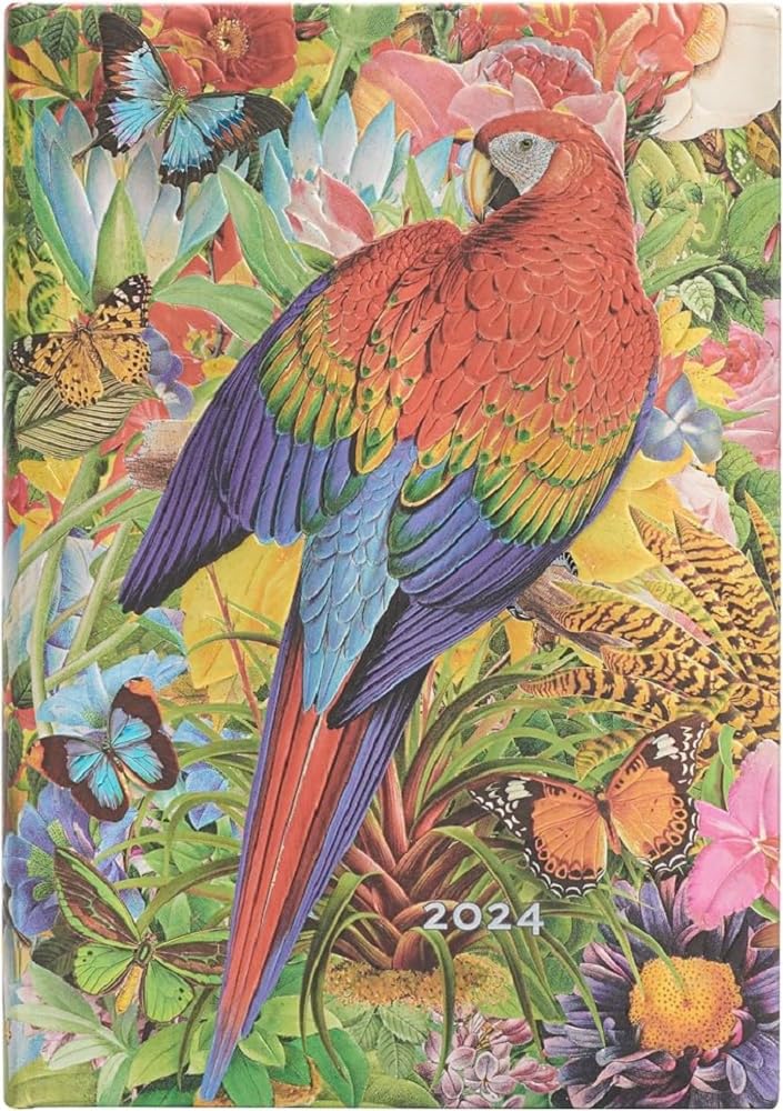 Paperblanks 12-Month Calendar 2024 Tropical Garden Verso Midi (130 × 180 mm)