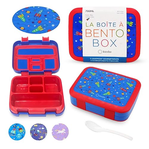 Kinsho Bento Lunch Box for Kids Toddlers, 5 Portion Control