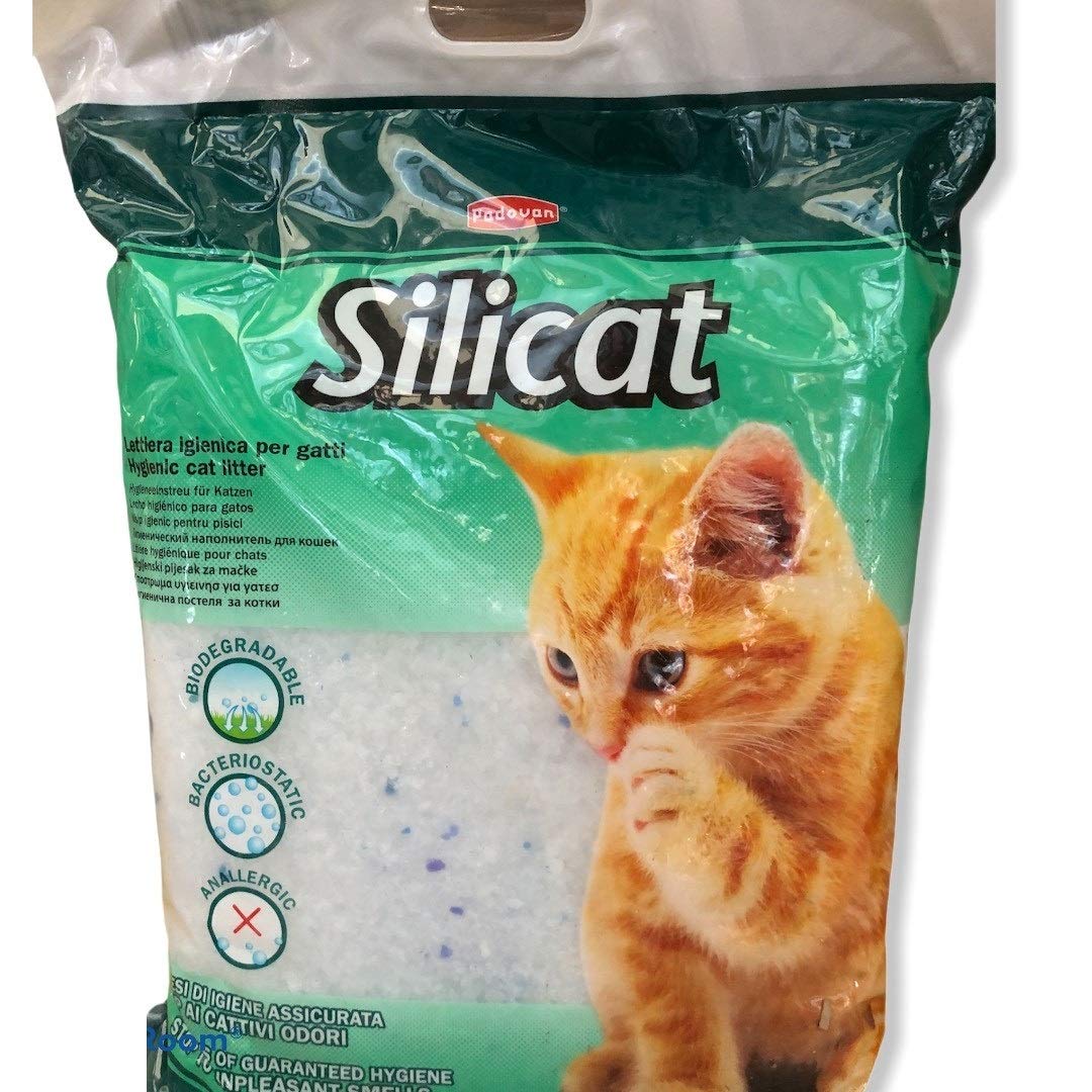 Padovan - Arenero higiénico con Cristales de silicio para Gatos, Larga duración, 16 litros