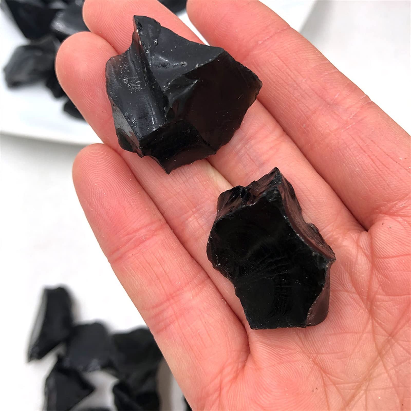 100 g Sfuso Naturale Grezzo Nero Ossidiana Pietra Grezza Cristalli di Quarzo Roccia Acquario Decorazione della Stanza di casa Regalo Raccolta domiciliare