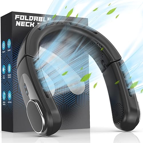 ChillGo Ventilador de cuello Ventilador portátil plegable de 4 turbos Ventilador personal sin aspas de 5200 mAh con fuerte flujo de aire, 4