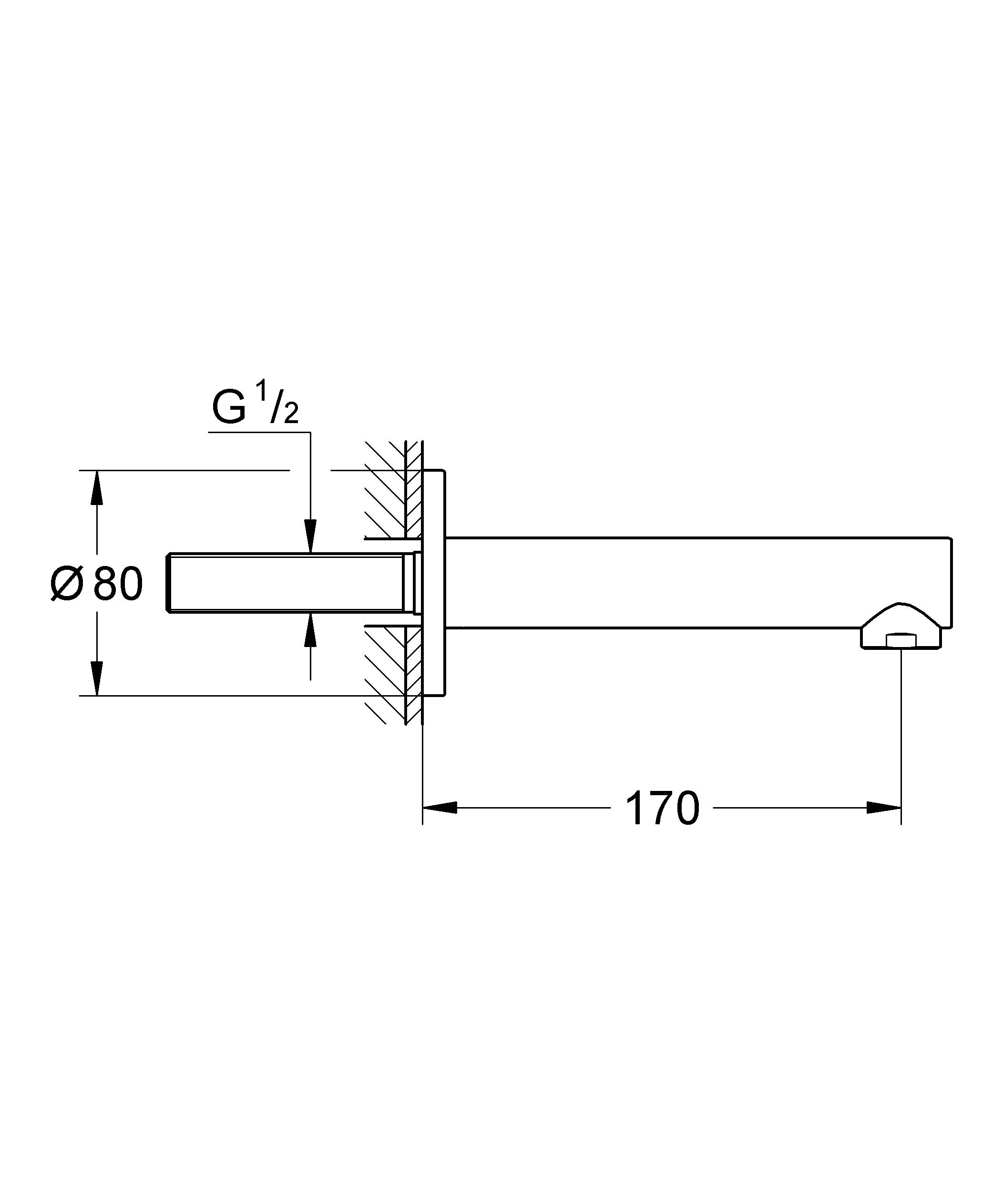 Grohe 13280001 Bocca Erogazione per Vasca Serie Concetto 13280, Cromo