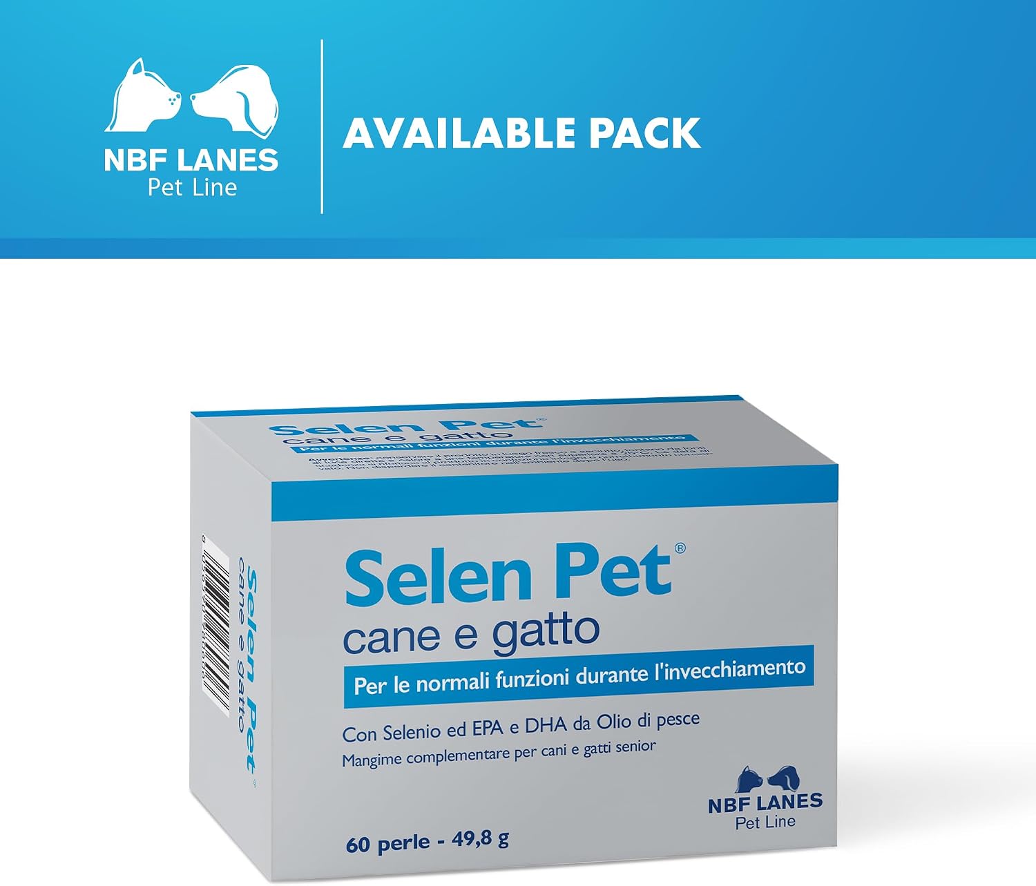 NBF Lanes | Selen Pet для собак и кошек, 60 аромативных гранул, для поддержания нормальных функций организма в пожилом возрасте, для пожилых собак и кошек