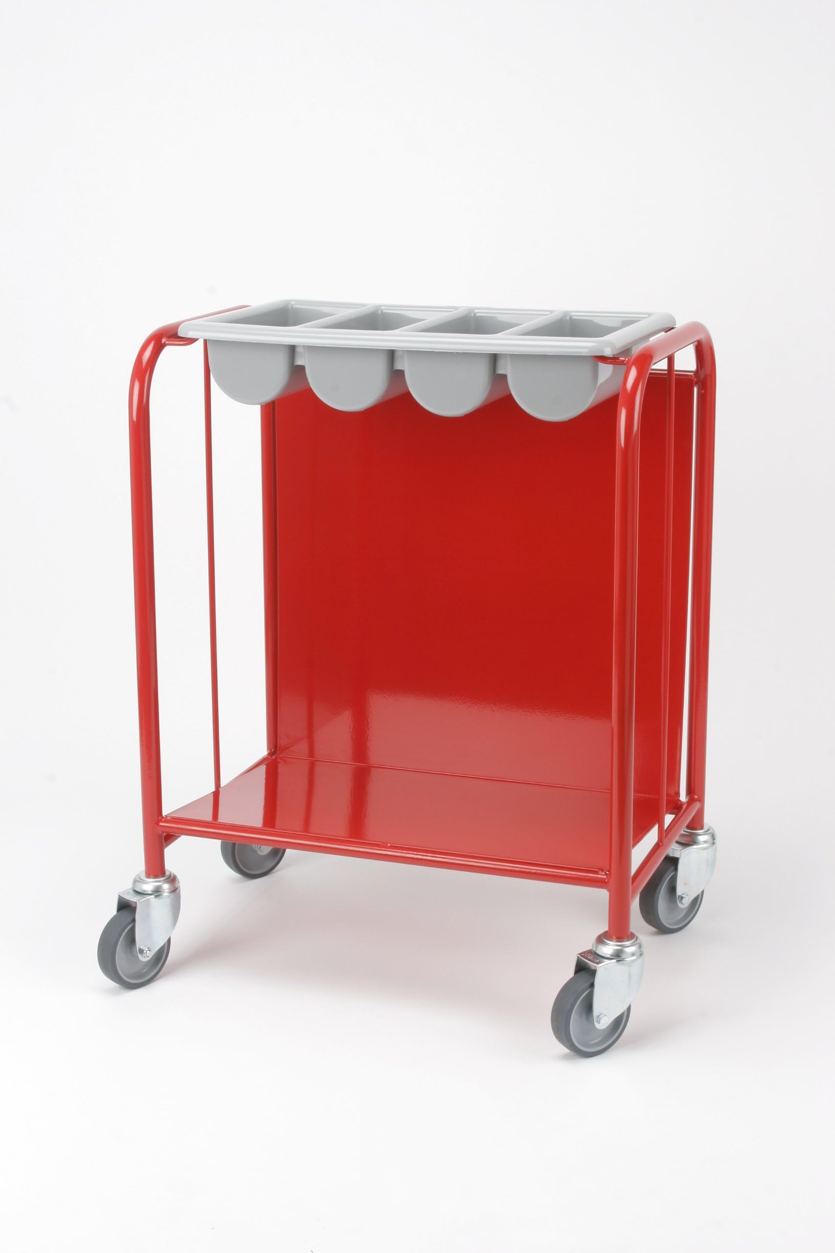 Tray and Cutlery Catering Trolley (Red) - Ideal for Hotel and Restaurant Kitchens