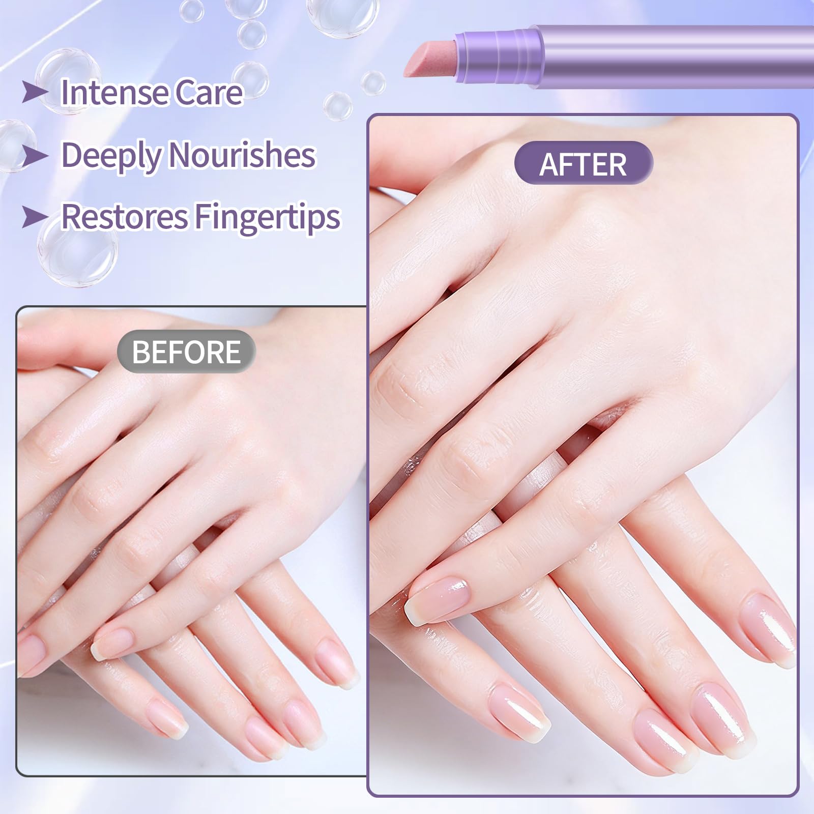 2 Pezzi Pennino 3 in 1 per la Cura di Cuticole e Unghie, Penne Liquide per Rimozione Cuticole, Penna Olio per Cuticole Unghie per Unghie Secche, Screpolate e Danneggiate