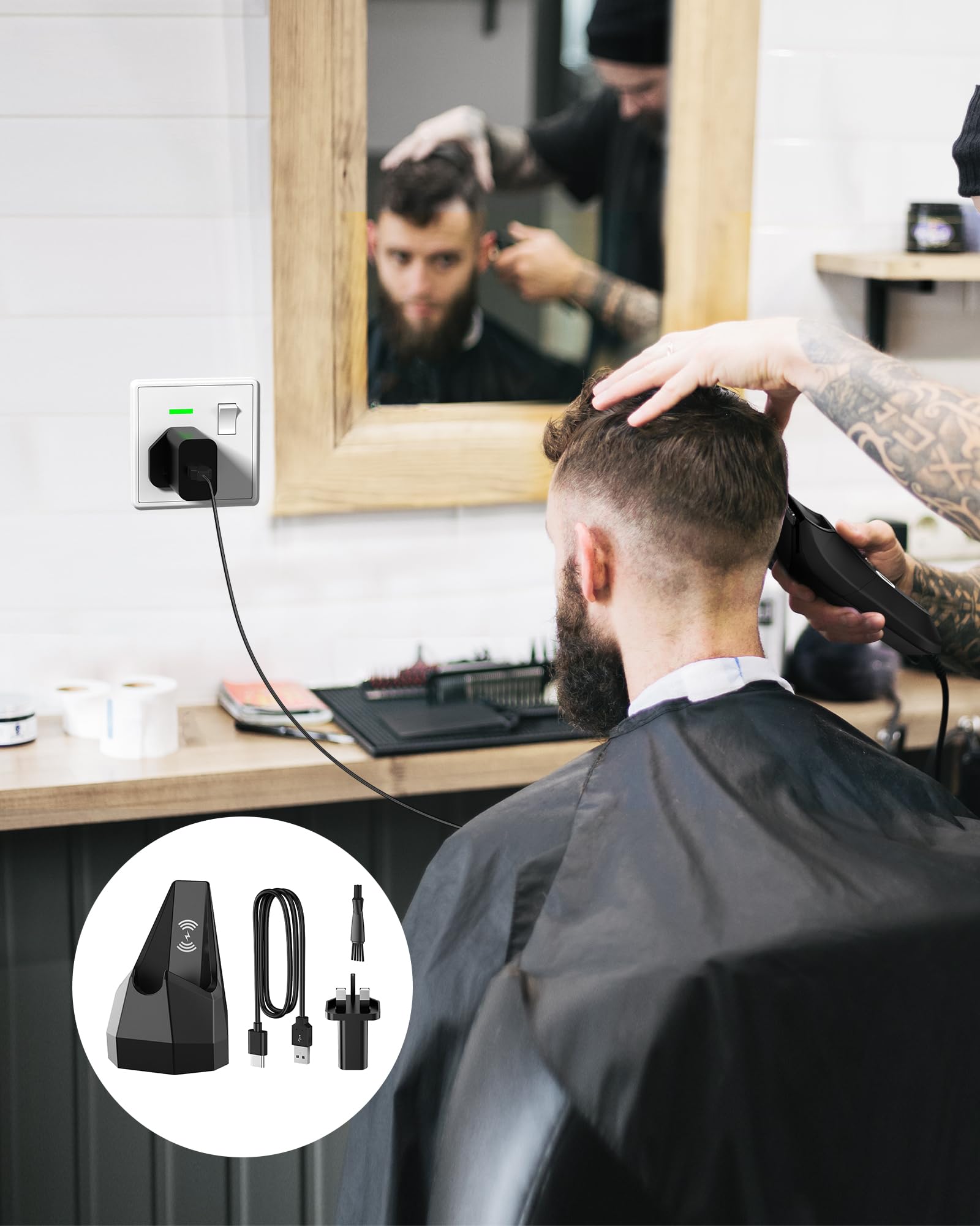 Base de carga para cortacésped Manscaped 4.0, cargador eléctrico de corte de pelo de ingle con cable de 5 pies