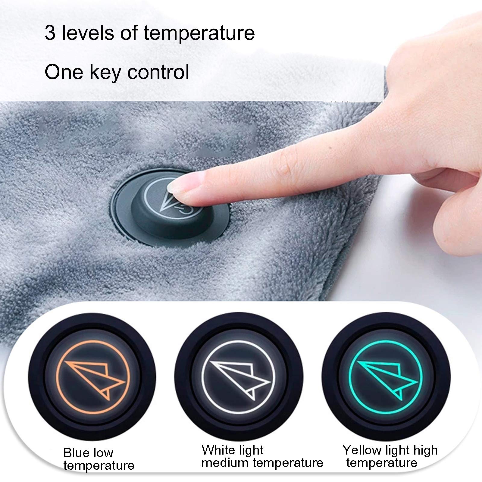 Écharpe Chauffée, Meilleurs Cadeaux Pour Adultes, Garçons Et Filles, Coussin Chauffant Pour Soulagement De La Douleur, Niveaux De Chauffage, Thérapie Thermique Pour La Douleur Et La Raideur,Gris