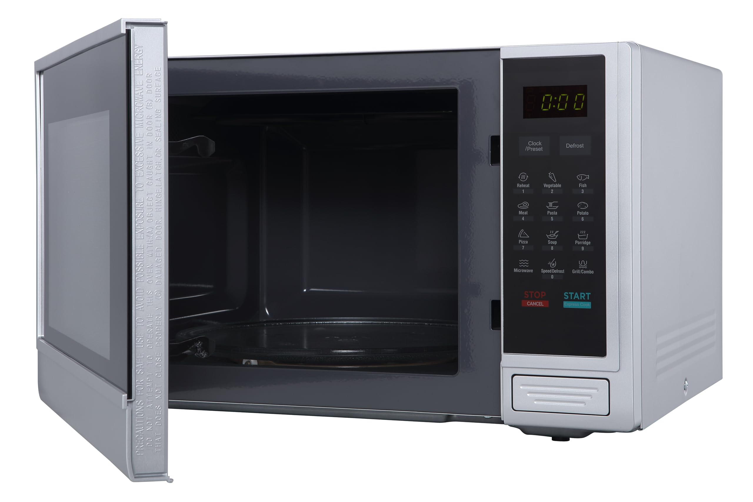 Tarrington House Mikrowelle mit Grill MWD1134G, Stahl/Glas, 34 L, mit 1000 W Leistung, mit Glasdrehteller