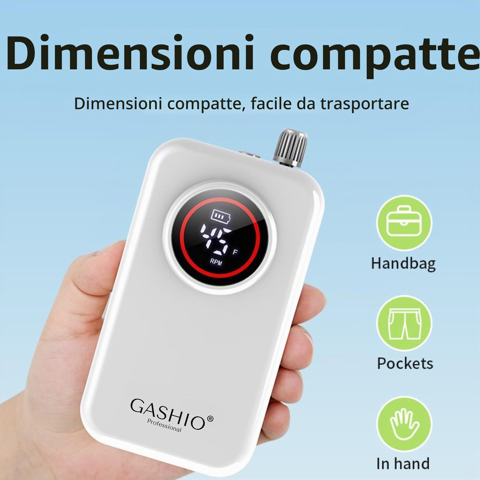 Fresa per unghie senza fili 50 W 45000 RPM con USB-C, ricaricabile, con set di fresa, lima elettrica professionale per unghie gel e acrilico, salone e casa
