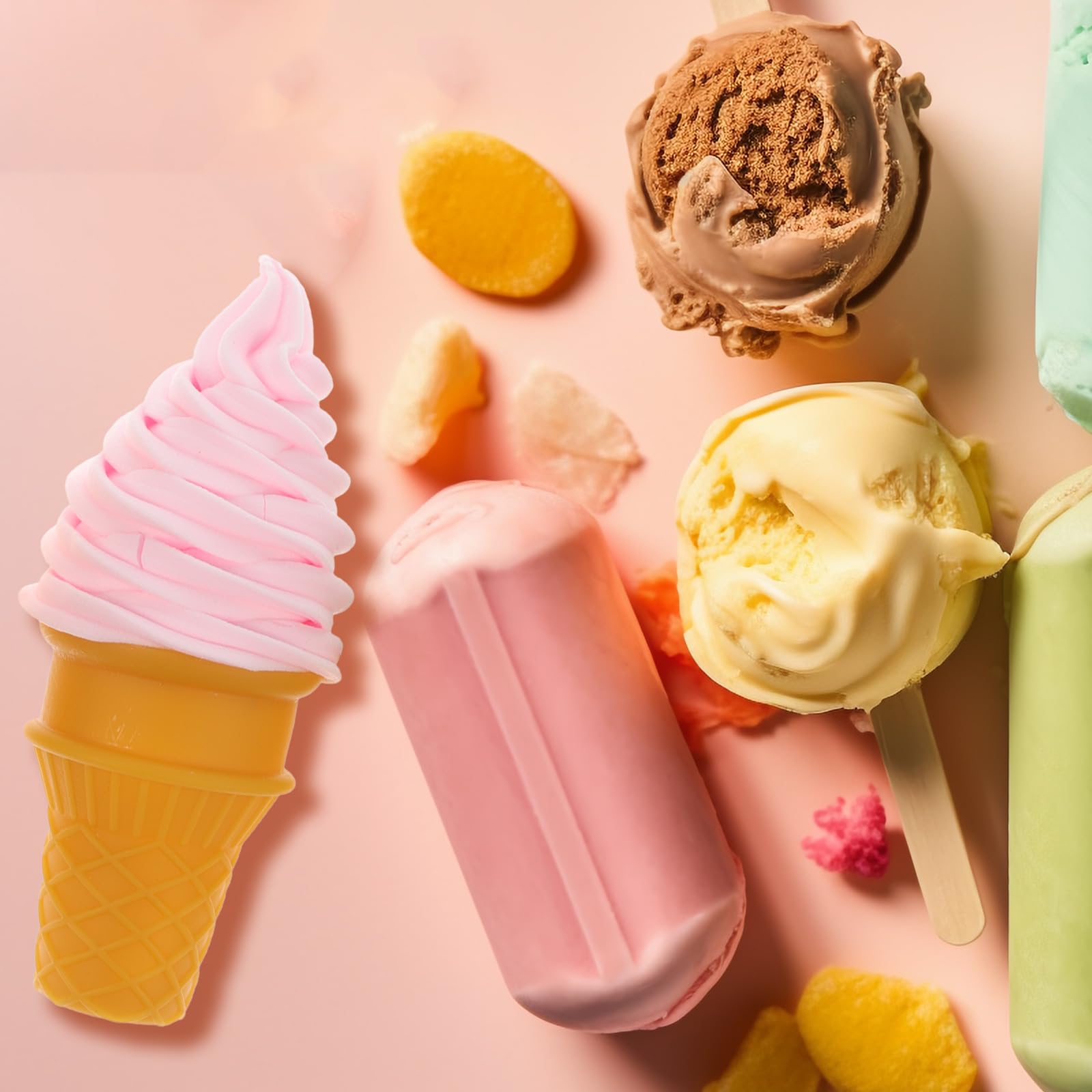 Angoily 4Pcs Simulated Ice Cream Dessert Showing Props Fake Food for Home Kitchen Cabinet Showcase Decoration Simulated Children Toys