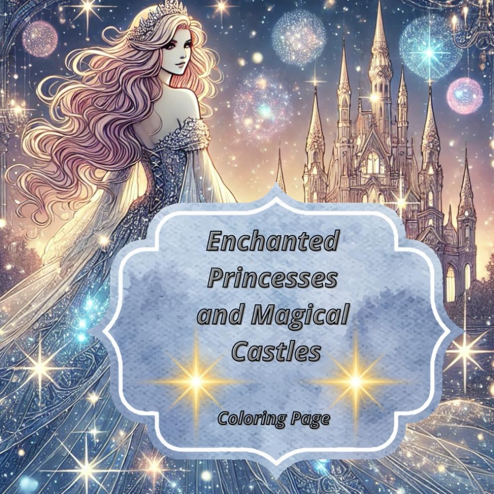 Enchanted Princesses and Magical Castles Coloring Page: A Fantasy Coloring Adventure of Enchanted Princesses and Magical Castles