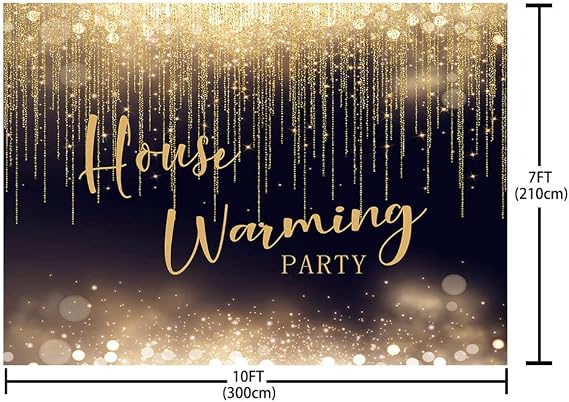 SENDY Housewarming Backdrop Black and Gold Sweet Home Party Photography Background Bokeh Glitter Party Decorations
