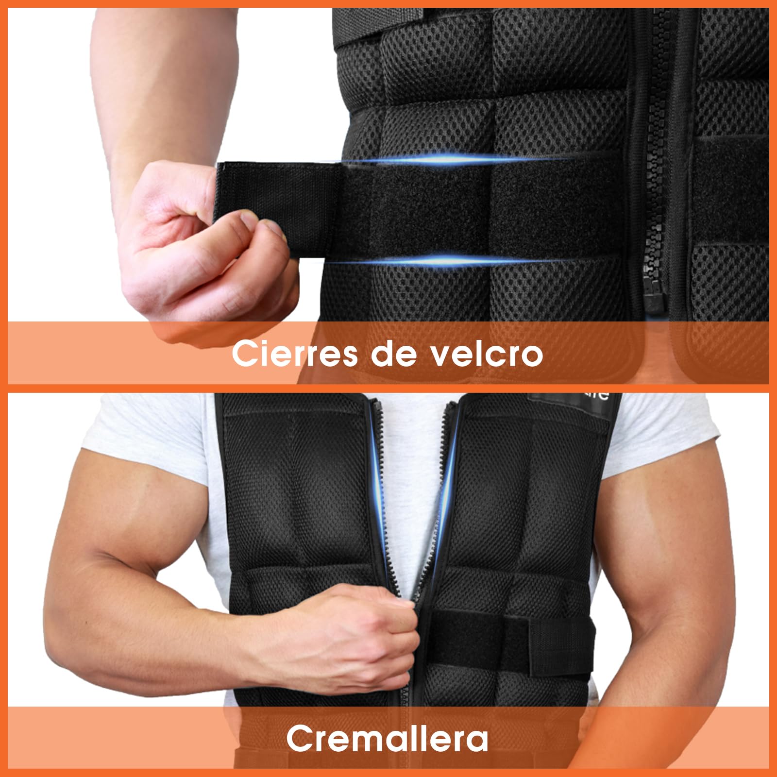 DH FitLife Chaleco Lastrado Ajustable 10/20/30 kg para Musculación y Entrenamiento de Fuerza | Chaleco con Peso | Chaleco para Correr Hombres y Mujeres