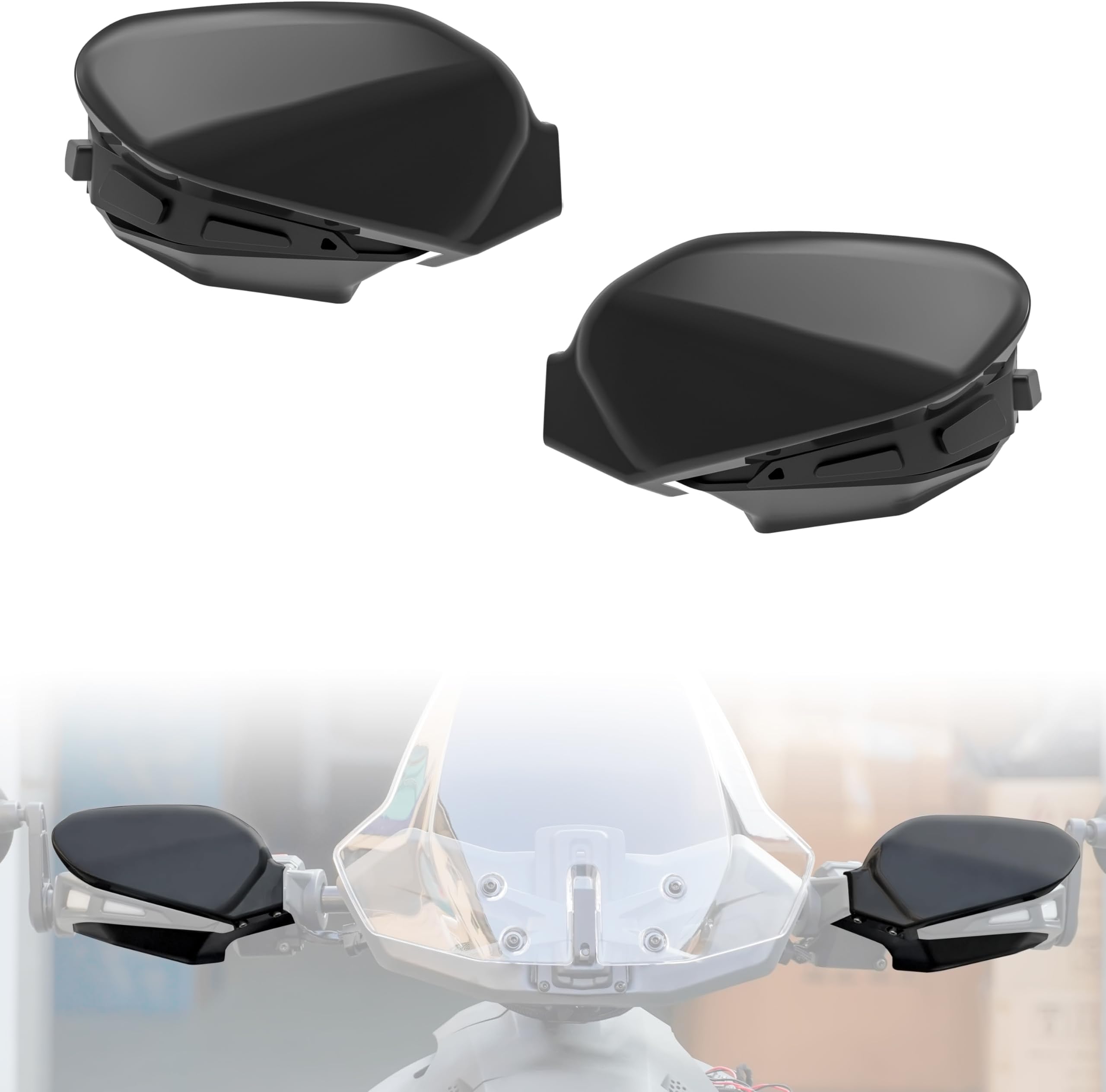 SAUTVS Black Handguards Protector Wind Deflector for Can Am Ryker, Plastic Hand Guards Air Deflector Kit for Can-Am Ryker 600 900 Sport Rally Edition All Models Accessories (2PCS, Replace #219400894)