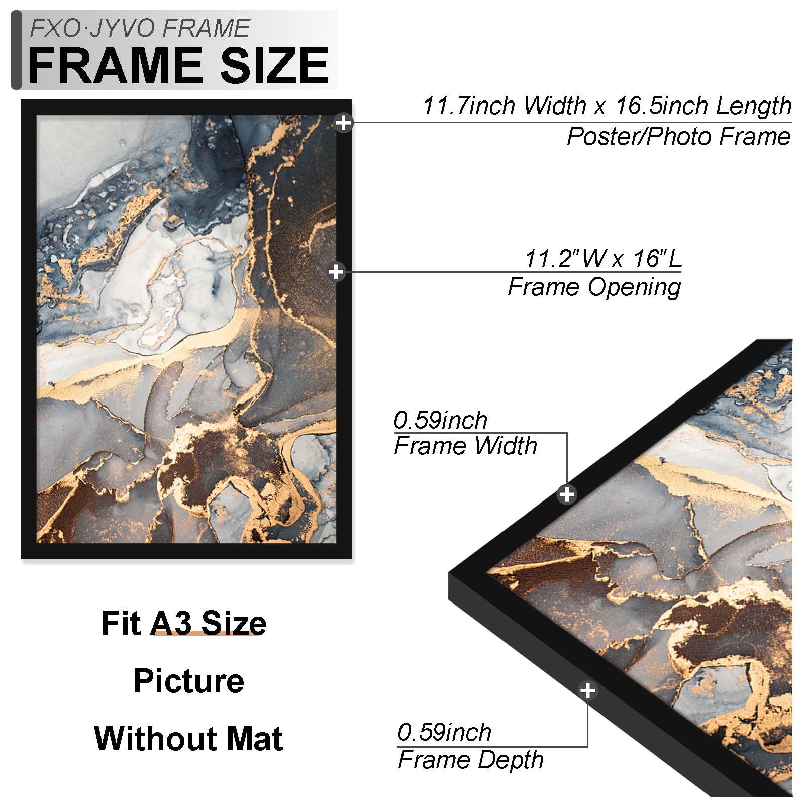 Amazon.com - Fxojyvo A3 Frame, Display Picture A4 with Mat