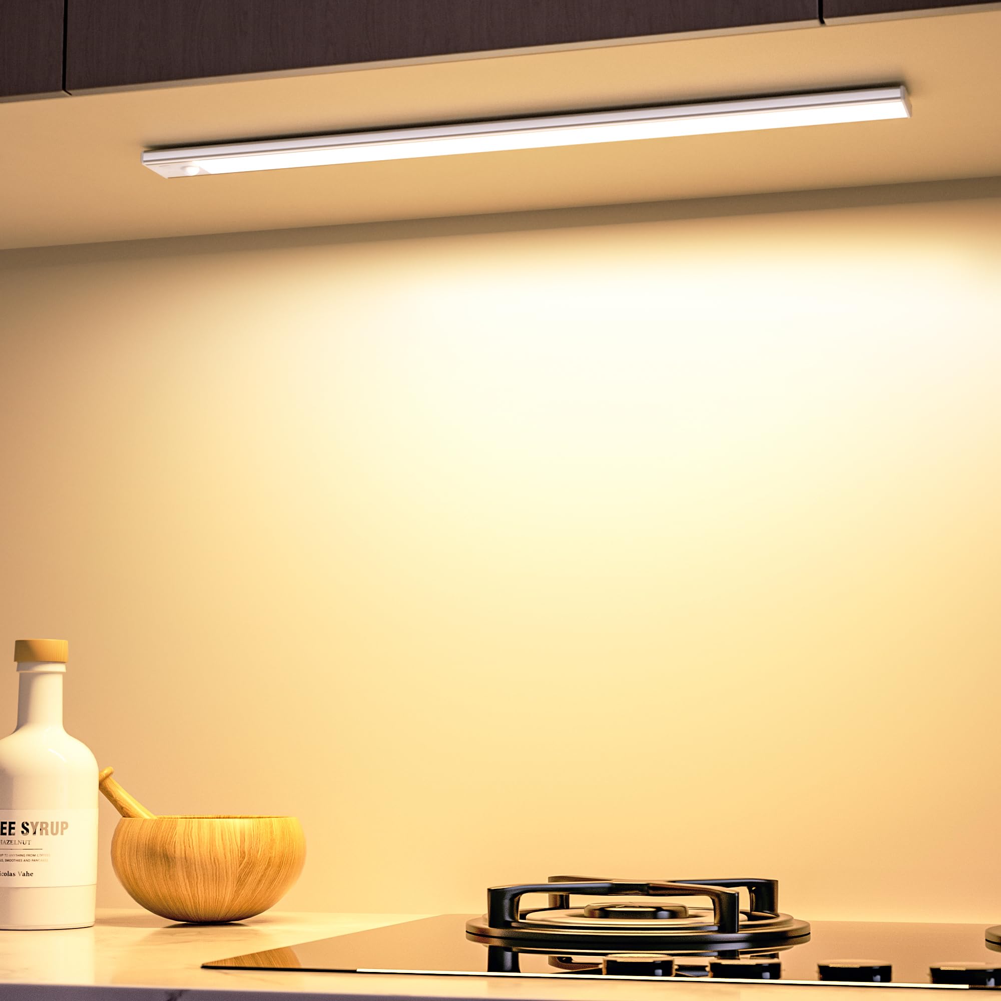 Ylatoial Luce Armadio LED, Armadio Led con Sensore di Movimento, USB Ricaricabile Magnetica Lampada, Dimmerabile Luce Led Sottopensile per Cucina Scale Corridoio Bagno Garage