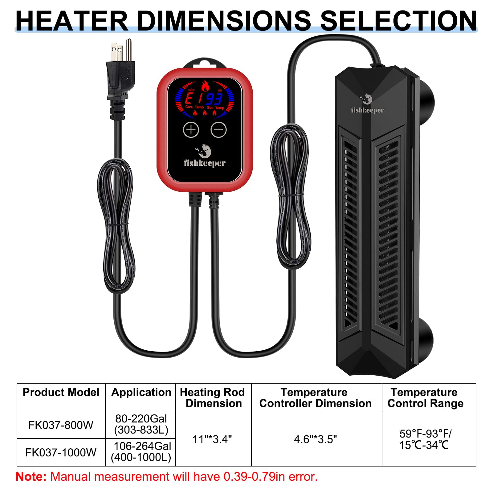 fishkeeper Calefacción de acuario, calentador inteligente para acuario, placa subacuática con termostato y temperatura ajustable, pantalla LCD, protección contra sobrecalentamiento y funcionamiento en