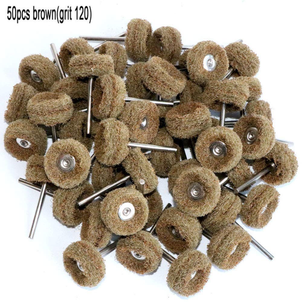 50 dischi per lucidatura in feltro marrone, per 3 mm/2,35 mm, grana 120, mini spazzola abrasiva