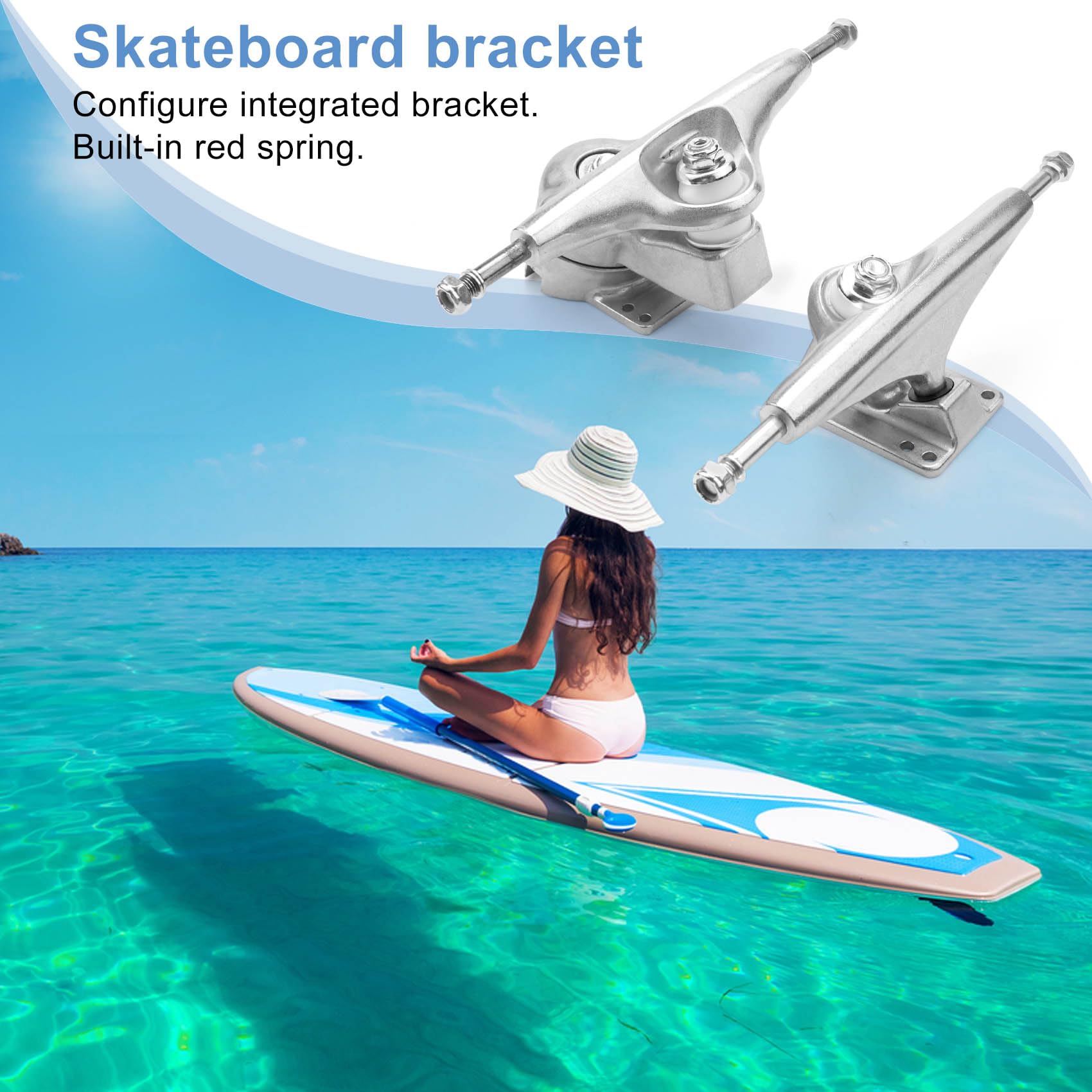 Land Surf Skateboard Eje para S6 Rojo BruCke Surfskate Skateboard Adapter,Plata Junta Set