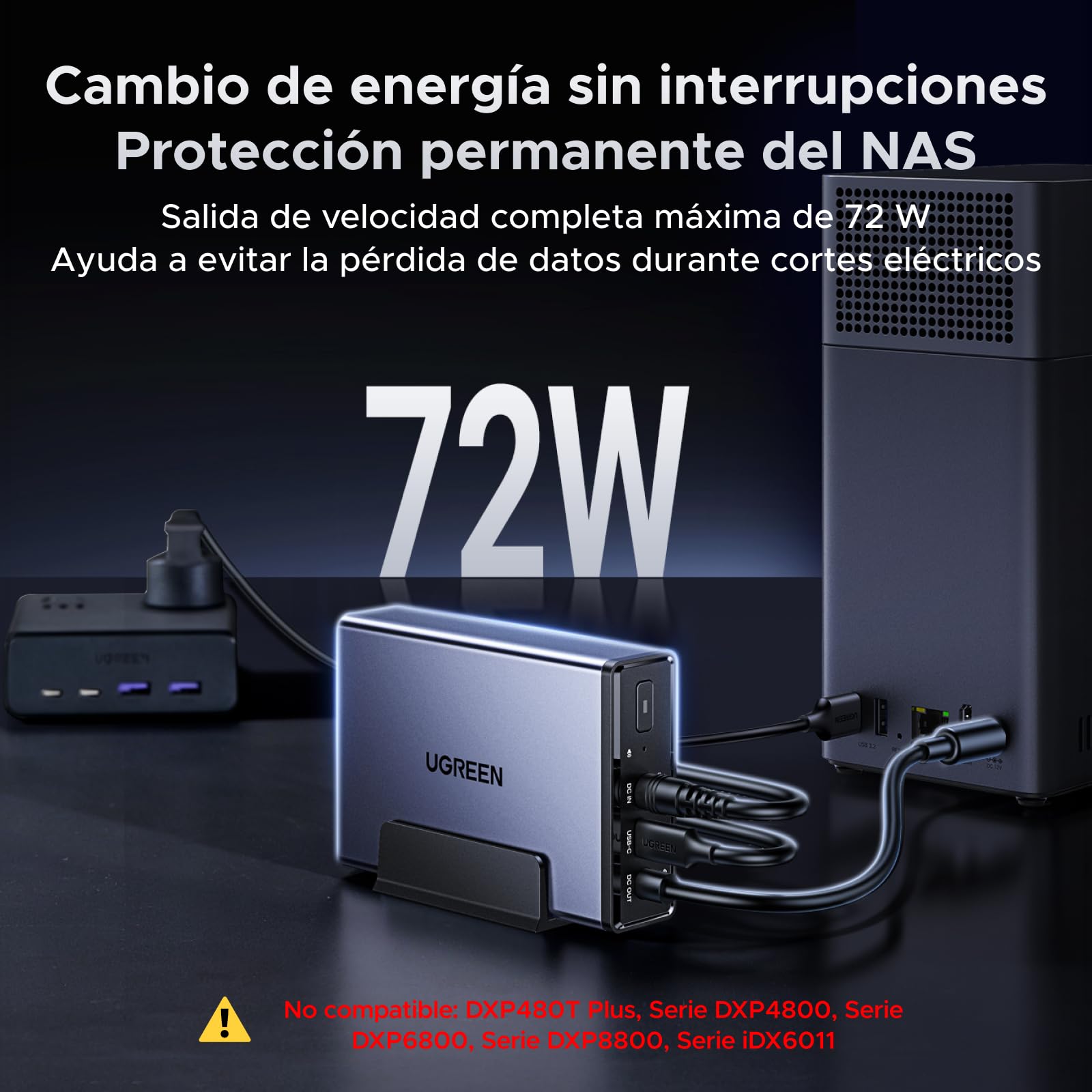 UGREEN NAS UPS US2000, Batería 6000 mAh y Protección contra Sobretensiones