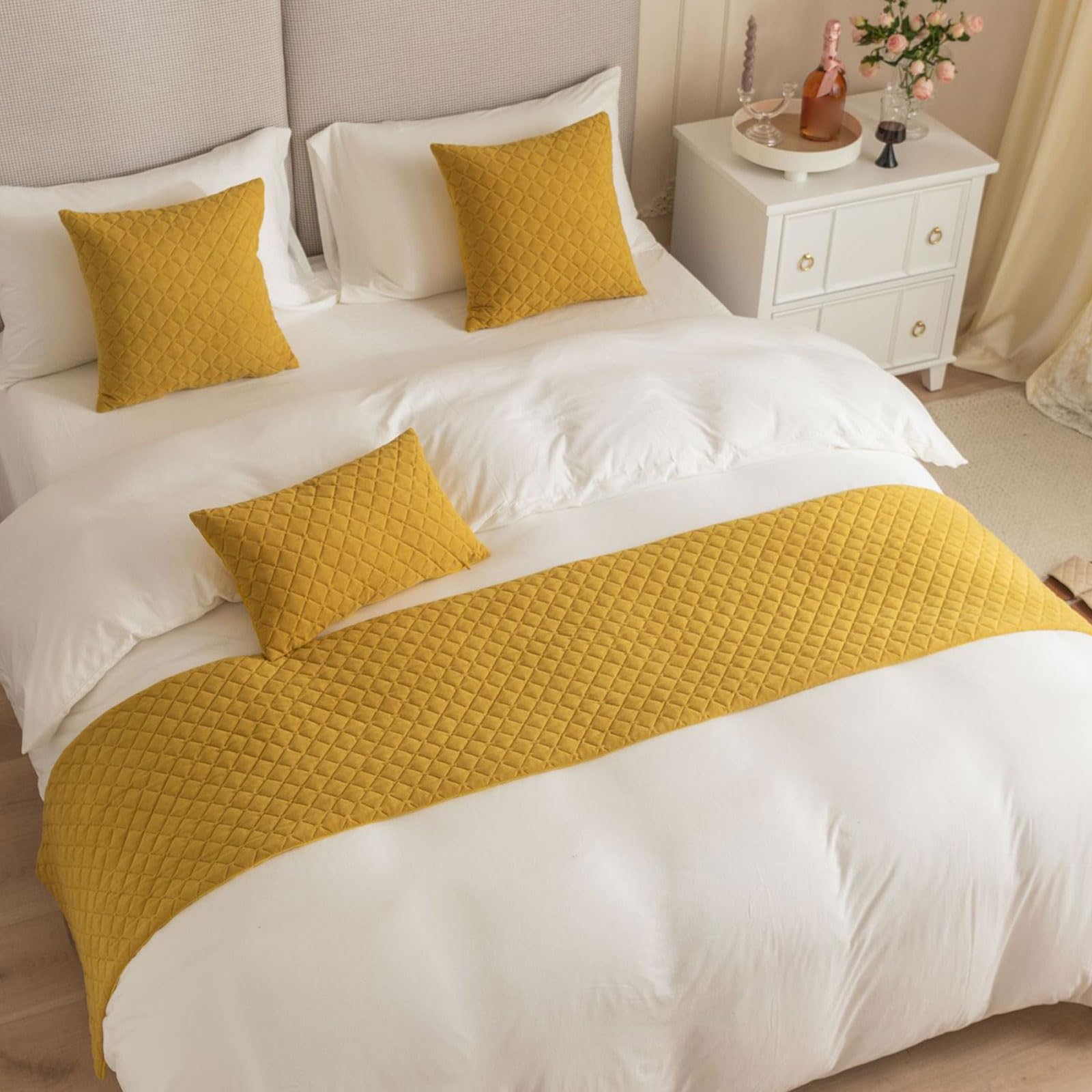 Home Decor Bed Scarf, Bed Runner Scarf, Bed Runner and Cushion Set, Home Decor Bedfoot Scarf, Home Decor Bedroom, Hotel, Wedding Room