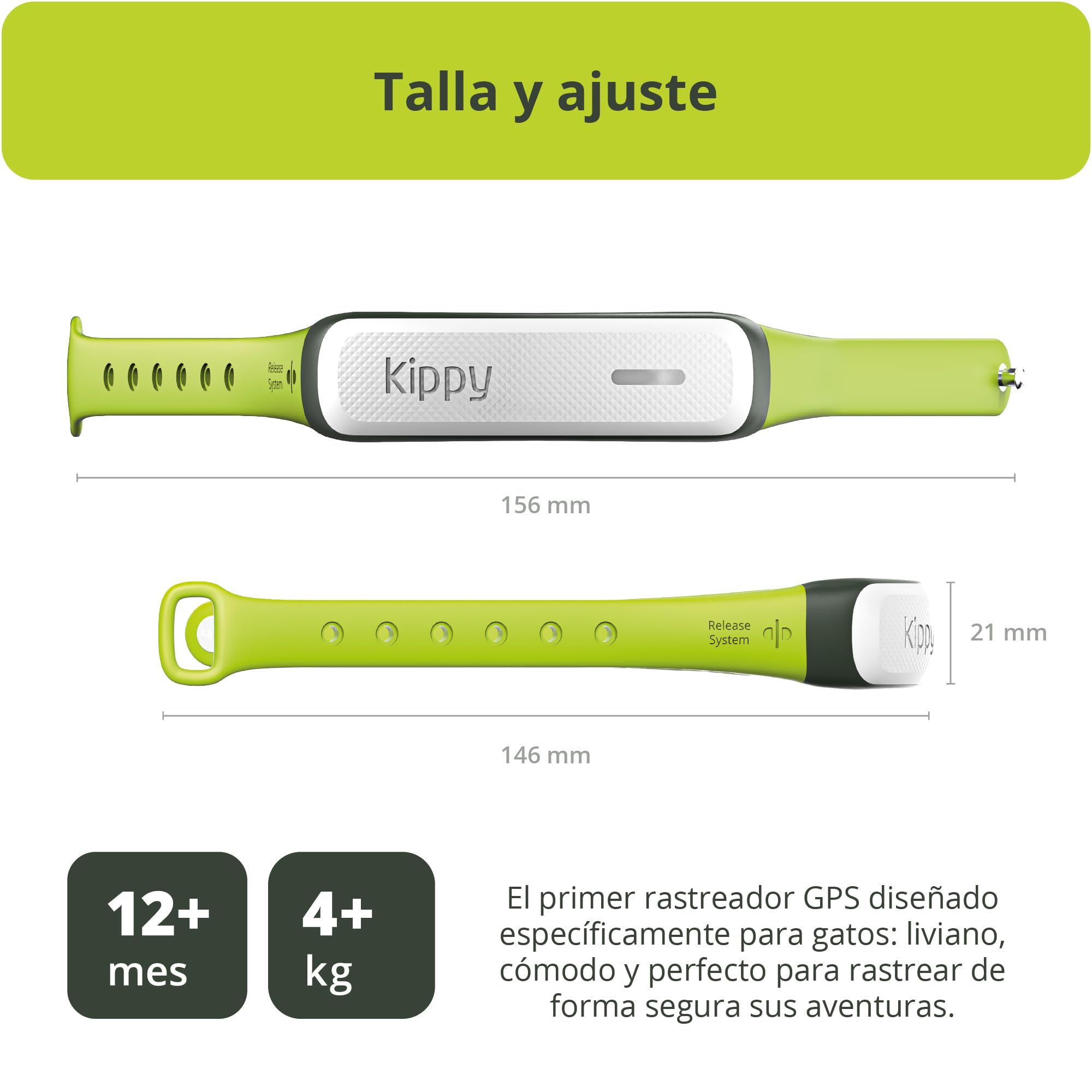 Kippy Cat V2 - Collar GPS para Gatos - Localizador y Rastreador de Salud y Actividad con Sistema Antiestrangulamiento - CREA Límites Virtuales