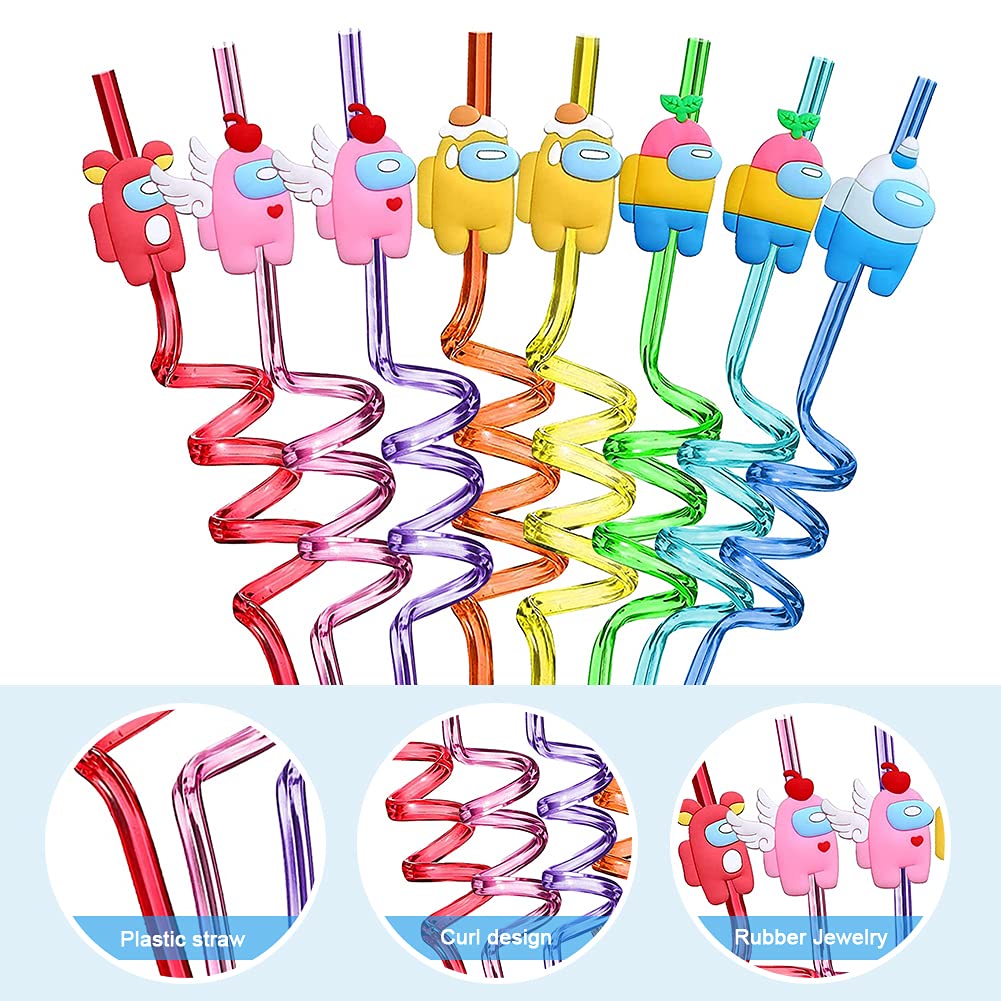 Lot De 16 Pailles En Plastique Colorées - Réutilisables Pour Décorations Fête, Anniversaire - 6