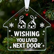 Christmas Friend Ornament Gifts Bestie Ornament Wishing You Lived Next Door Decor,Long Distance Relationship Sister Gifts for Women Her - Friendship Going Away Gift for Friends