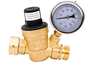 3/4 Inch Lead-Free Brass Water Pressure Regulator with Gauge