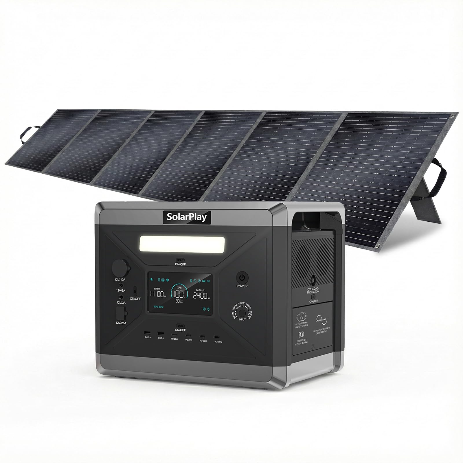 ポータブル電源　SolarPlay　2160wh　新品未開封 Amazon.com: SolarPlay 2400W/2160Wh Portable Power Station, Solar