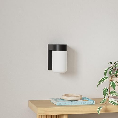 Miniatura 4 de Nuvo Lighting SF77138 - Lámpara de techo de aluminio fundido a presión para exteriores para porche y patio con cilindro de vidrio blanco, Bronzotic