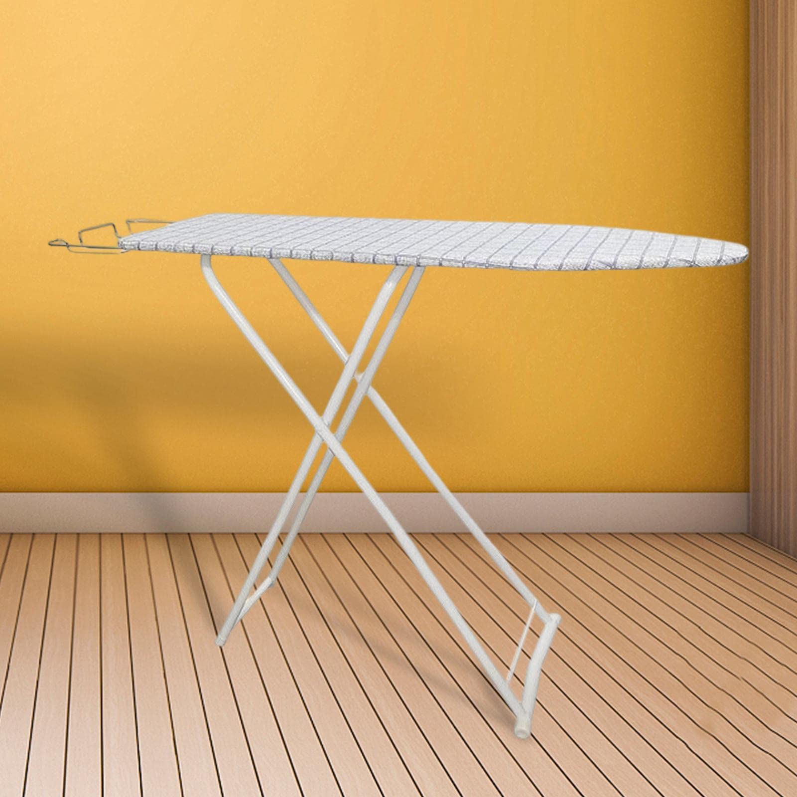 Kleines Tischbügelbrett Aus Holz mit Bügelpresse Und Bügeleisenhalter für Den Bastelraum, Stil d