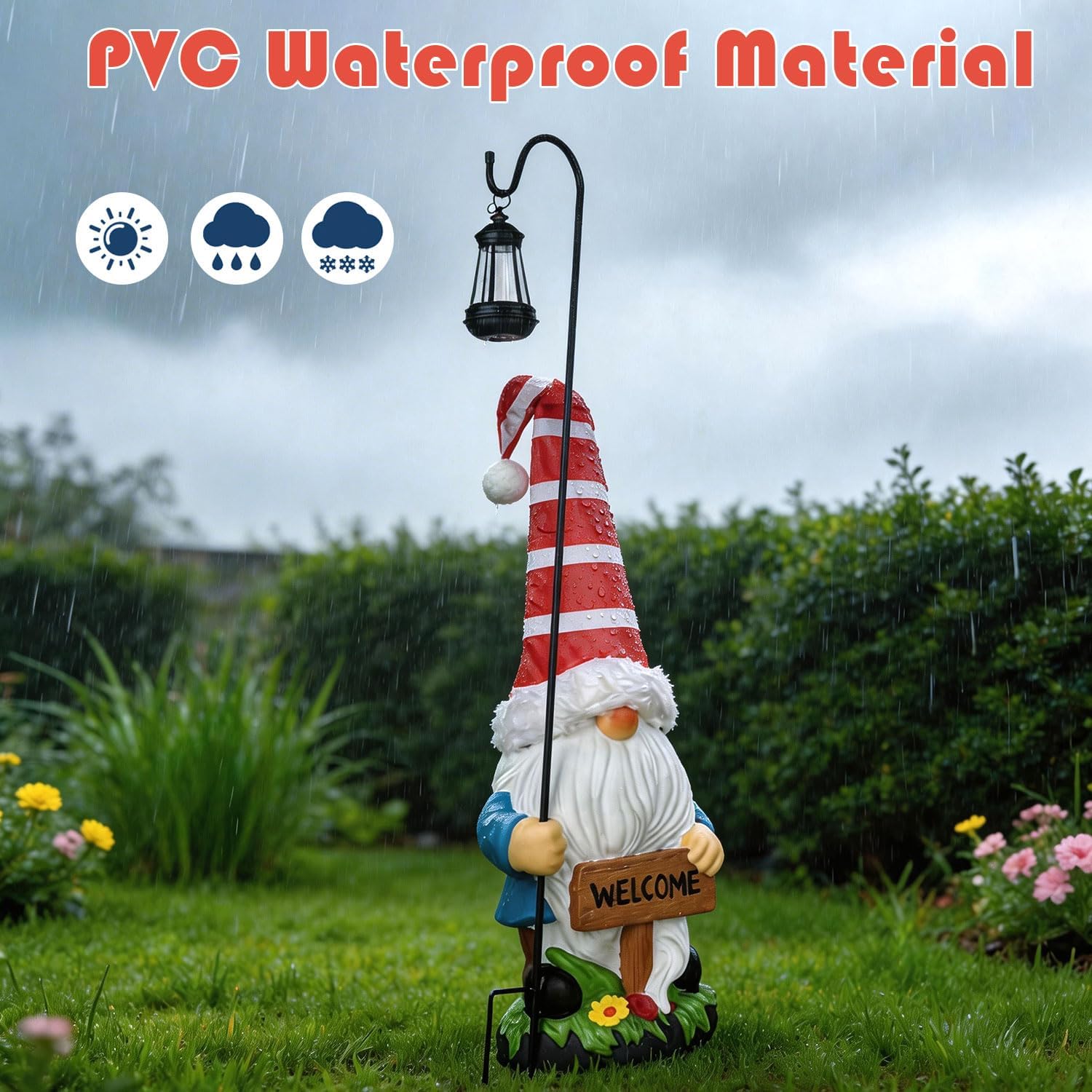 Solar Christmas Gnomes Outdoor Decor, 38 Inch Garden Gnomes for Yard Patio Lawn, Holiday Decorations Gifts for Women Mom Family