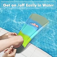 Vista 7 de Gintenco Aletas de Natación, Aletas de Entrenamiento de Natación para Niños para Natación de Vueltas, Aletas de Tamaño de Viaje con Bolsa de Malla