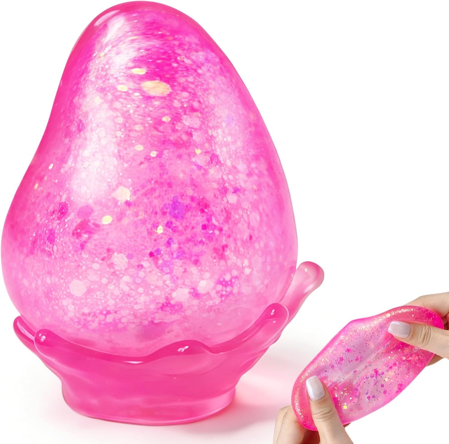 Dream Squishy Drop Squishy Stress Ball,Water Drop Fidget Stress Ball,Ice Squishys Stress Cube-Drop Malt Sugar Balls Sensory for Relief Anxiety (Pink) — image 1