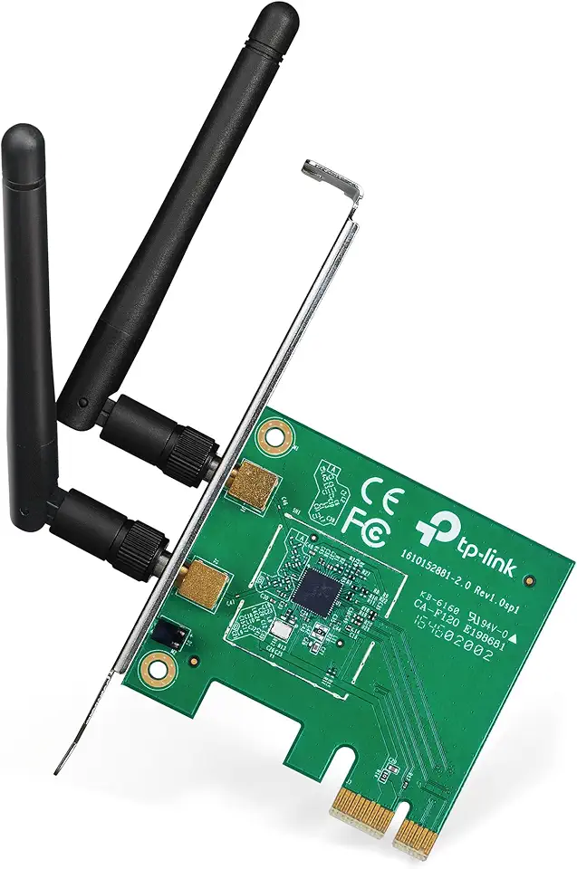 TP-Link TL-WN881ND Adaptador PCI Express sem fio N 300 Mbps, placa de interface de rede PCIe para desktop, suporte de baixo perfil incluído, suporta Windows 10/8.1/8/7/XP (32/64 bits) e Linux