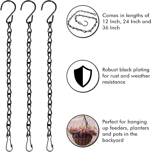Miniatura 2 de Paquete de 4 cadenas colgantes de 36 pulgadas para comederos de pájaros, macetas, baños de pájaros, vallas publicitarias, linternas, pizarras,