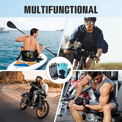 Miniatura 7 de YEHIEL Guantes de gimnasio protección completa de la palma, guantes de entrenamiento para gimnasio, ciclismo, ejercicio, transpirables