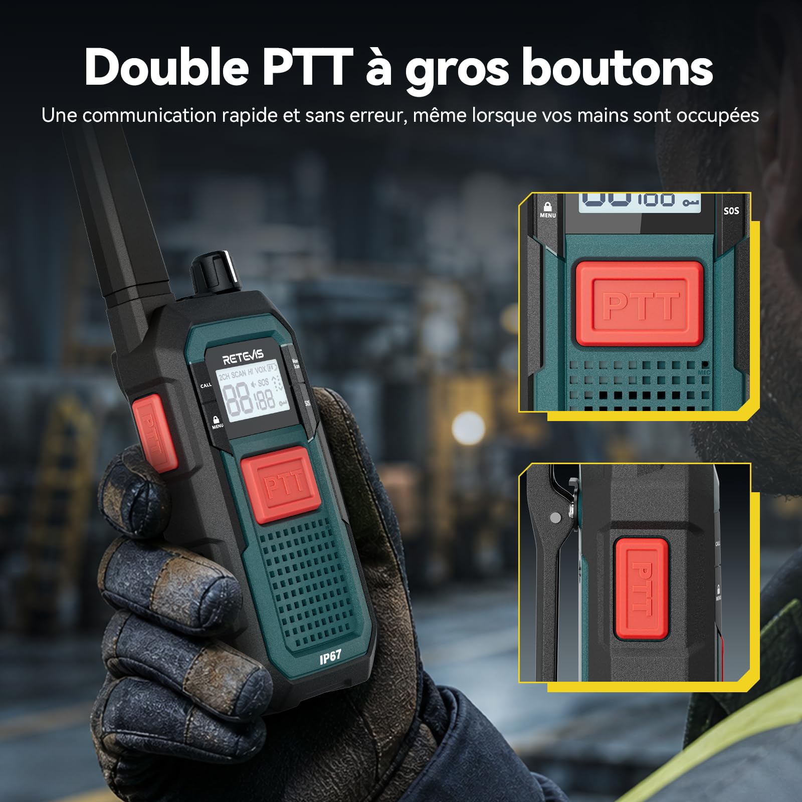 Retevis RB648 Talkie Walkie Robuste, Radio Bidirectionnelle,MIL-STD-810H