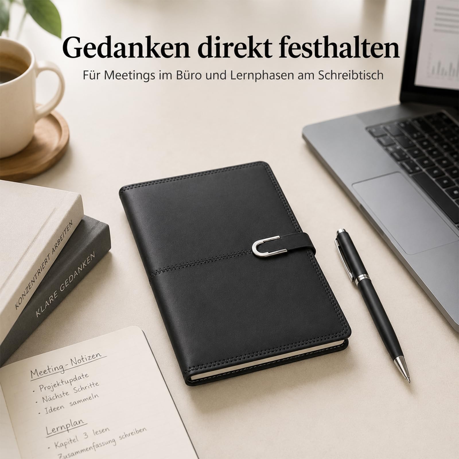 10 Stück Notizbuch Personalisiert mit Namen Benutzerdefiniert Buch | B6 | PU-Lederoberfläche | 216 Seiten | Linierte Blätter | Cremefarbenes Papier | Für Büro, Uni & Alltag | UV-Druck
