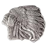Native American Indian Chief Belt Buckle for Men, Indian Warrior Chief Head Skull Western Cowboy Punk Belt Buckle
