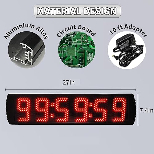 Vista 4 de Reloj de carreras con trípode para eventos de correr, cronómetro LED grande con control remoto, temporizador de gimnasio de cuenta regresivacuenta