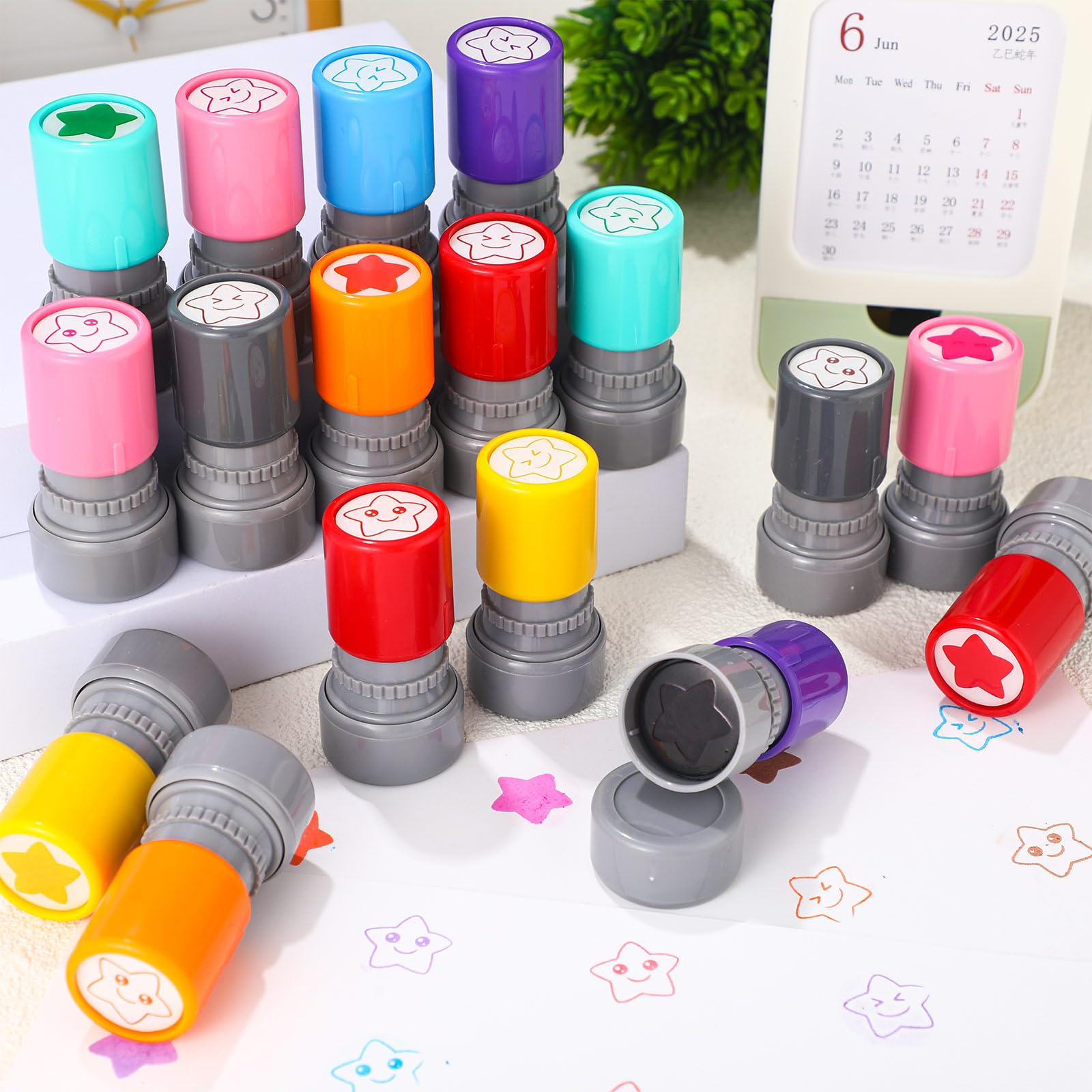 Stempel für Lehrer, selbstfärbend, Sterne, 24 Stück