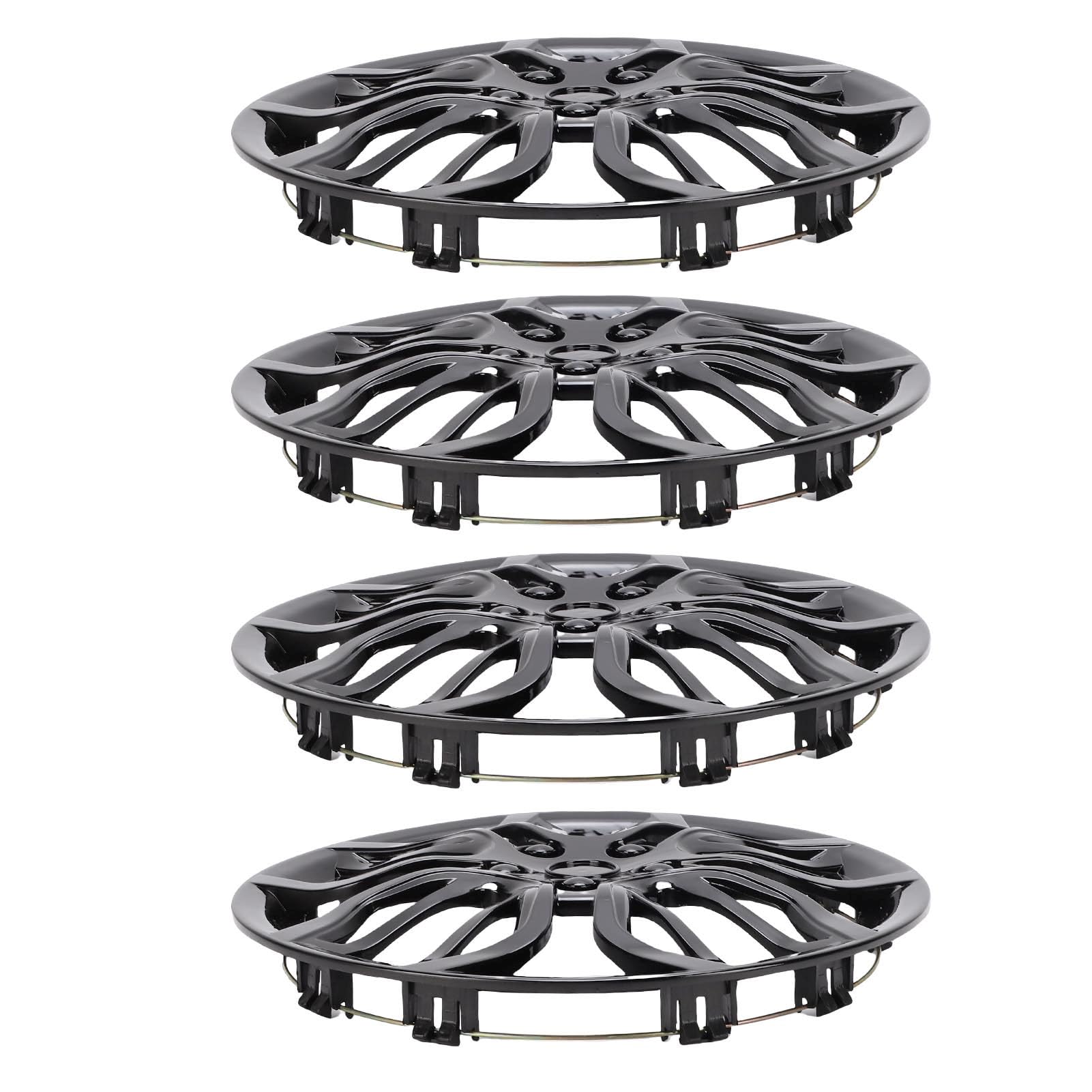 Fabater Kołpaki 15" Kołpaki Uniwersalne R15, 15-calowe, Zestaw 4 szt., Zatrzaskiwane, Pasują do 15-calowych Felg Stalowych (BLACK)