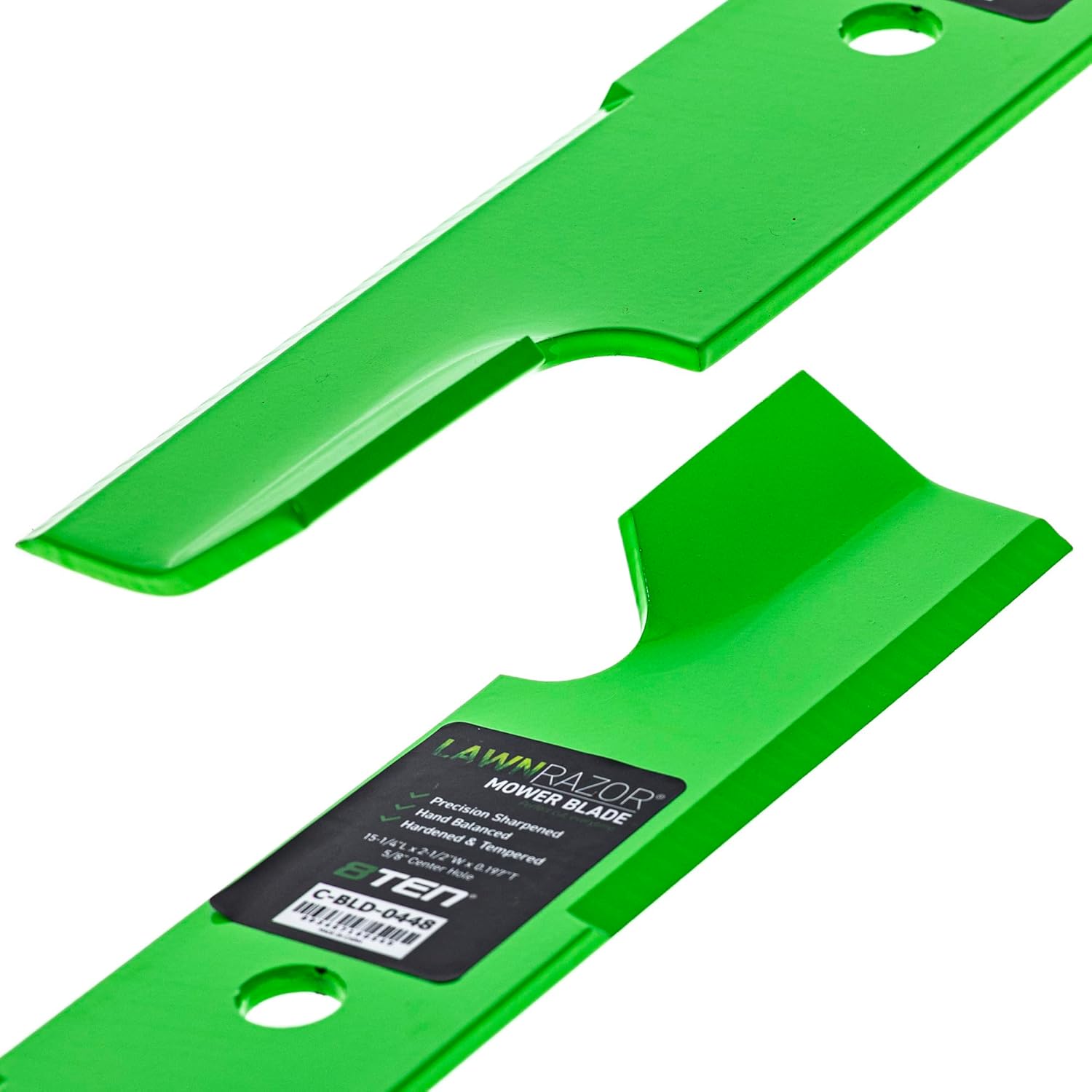 8TEN LawnRAZOR Blade for Exmark Lazer Z HP CT 44" Deck 103-2529-S (Notched High Lift) 3 Pack