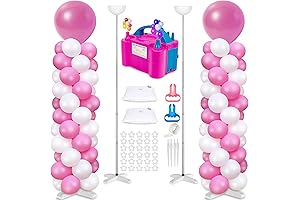9 Feet Adjustable Metal Balloon Stand with Pump for Birthday Party
