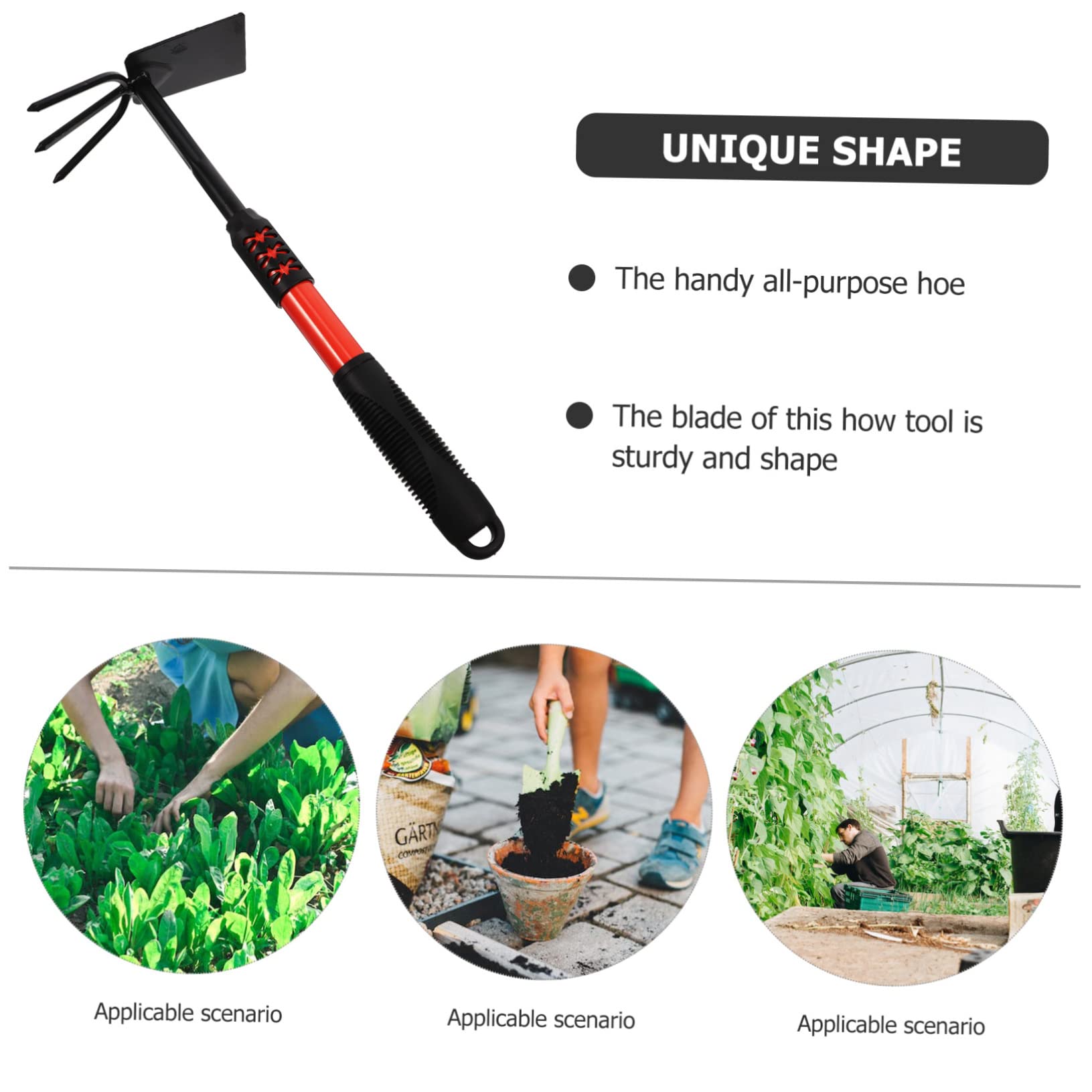 ibasenice Sturdy Gardening Hoe Gardening Accessories Hand Tiller for Gardening Small Rake for Gardening Hoe Tool Tools Cultivator Garden Tool Digging Soil Hoe Hoes Dual Headed Hoe Steel