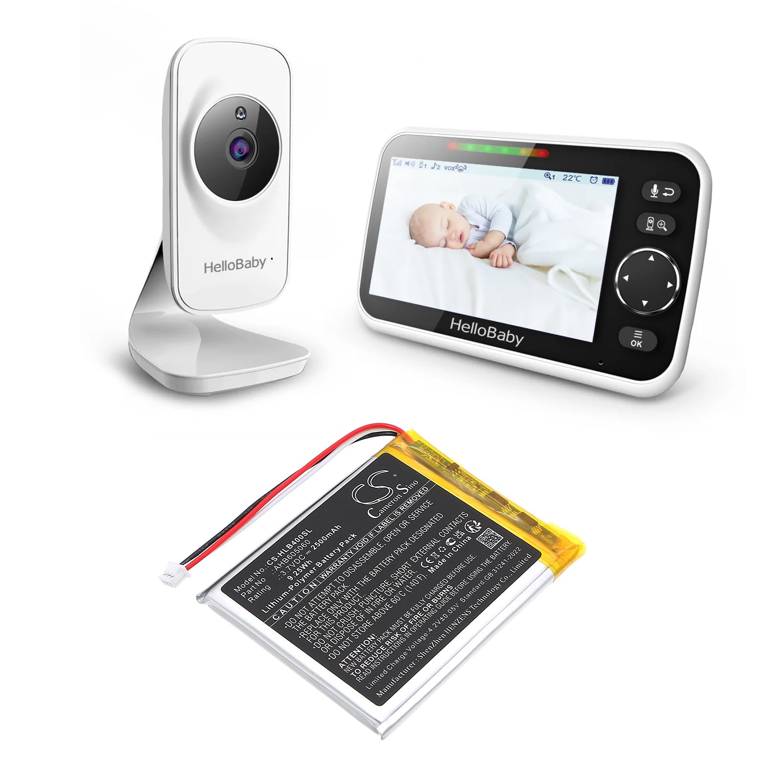 Amazon.com: FYIOGXG Battery for HelloBaby HB40 Monitor, HB50 Amazon.com: FYIOGXG Battery for HelloBaby HB40 Monitor, HB50