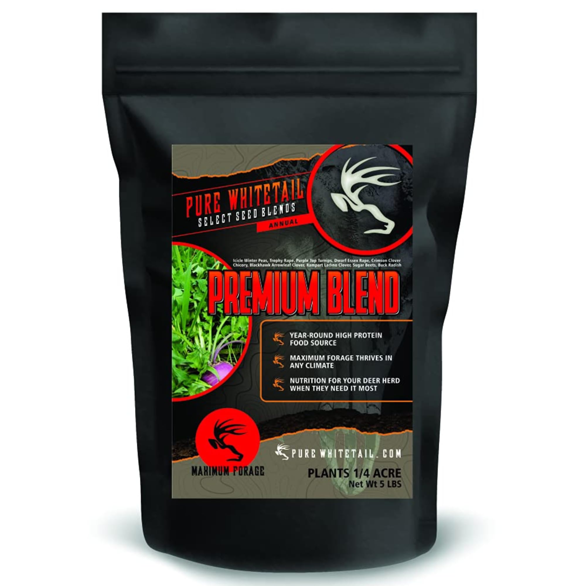 Pure Whitetail Premium Blend - Select Seed Blends, 5 lb Bag